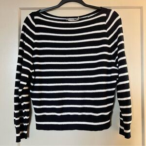 Vince Navy Blue and White Striped Sweater